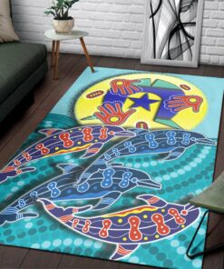 Allculture Aboriginal Area Rug - Aboriginal Naidoc Week Dolphin